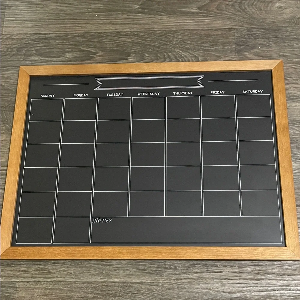 Wood Framed Black Chalkboard Weekly Planner